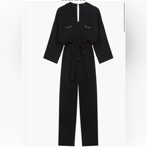 Maje Black Jumpsuit with Belt